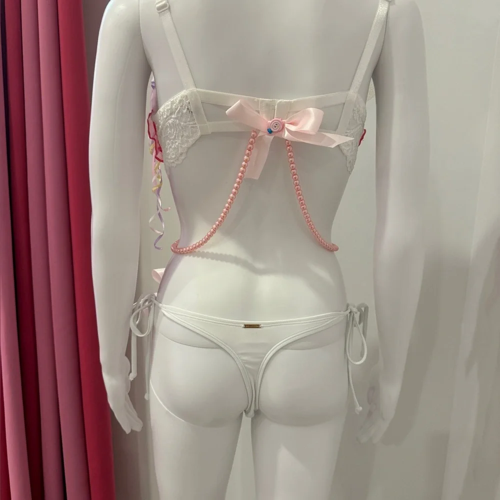 Candy Rave Festival Costume Bra Set D-DD, XS thong - Picture 9 of 12